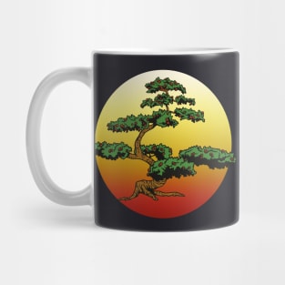 Bonsai tree before setting sun Mug